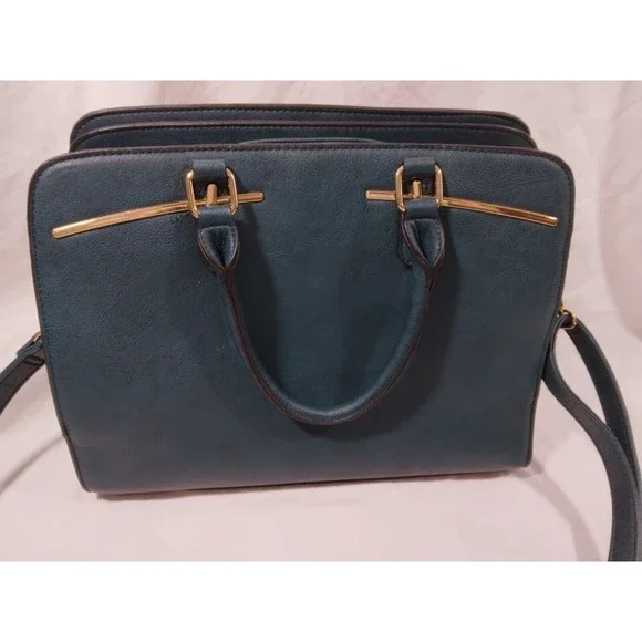 Dasein Handbag Large Satchel Shoulder Bag Purse with Matching Wristlet Teal - Picture 6 of 16